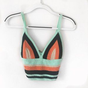 NWT Zara Multicolored Strappy Cropped Bustier Knit Tank Top